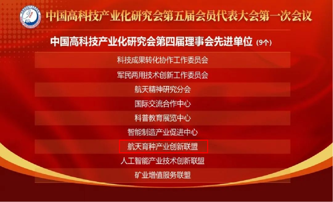 联盟再获中国高科技产业化研究会表彰